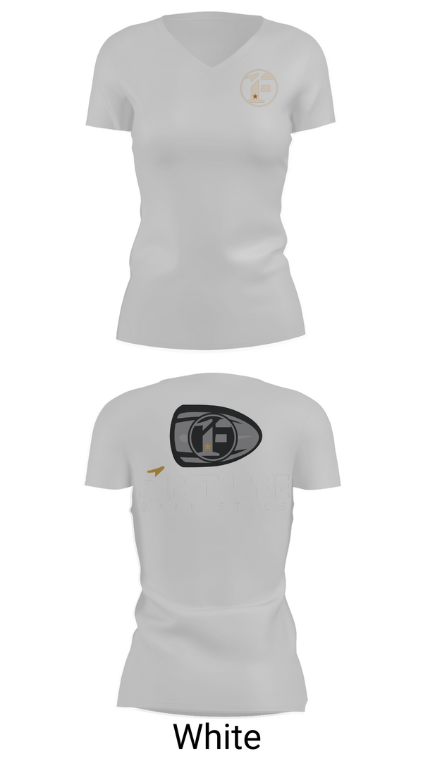 Womens Short Sleeve Vneck Shirt, First Line Ballistics, , Teamtime, Team time, sublimation, custom sports apparel, team uniforms, spirit wear, spiritwear, sports uniforms, custom shirts, team store, custom team store, fundraiser sports, apparel fundraiser