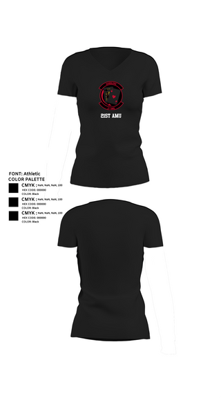Womens Short Sleeve Vneck Shirt, 21st AMU, , Teamtime, Team time, sublimation, custom sports apparel, team uniforms, spirit wear, spiritwear, sports uniforms, custom shirts, team store, custom team store, fundraiser sports, apparel fundraiser