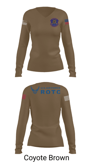 Womens Long Sleeve Vneck Shirt, Detachment 035, Air Force, Teamtime, Team time, sublimation, custom sports apparel, team uniforms, spirit wear, spiritwear, sports uniforms, custom shirts, team store, custom team store, fundraiser sports, apparel fundraiser