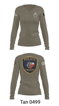 Crowley Police Department 8097883 Women's Long Sleeve V-neck Shirt - 73