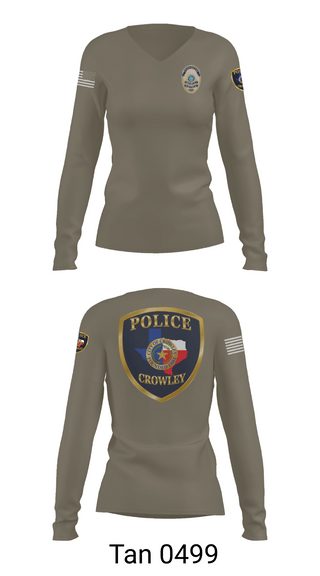 Womens Long Sleeve Vneck Shirt, Crowley Police Department, , Teamtime, Team time, sublimation, custom sports apparel, team uniforms, spirit wear, spiritwear, sports uniforms, custom shirts, team store, custom team store, fundraiser sports, apparel fundraiser