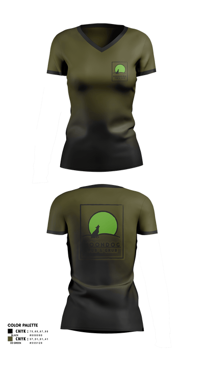 Moondog pub and grub 52756247 Women's Short Sleeve V-neck Shirt - 1
