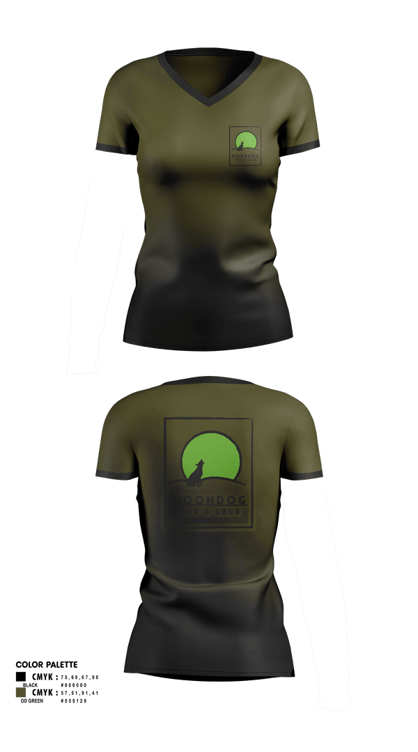 Womens Short Sleeve Vneck Shirt, Moondog pub and grub, , Teamtime, Team time, sublimation, custom sports apparel, team uniforms, spirit wear, spiritwear, sports uniforms, custom shirts, team store, custom team store, fundraiser sports, apparel fundraiser