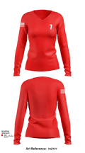 7 39741553 Women's Long Sleeve V-neck Shirt - 118