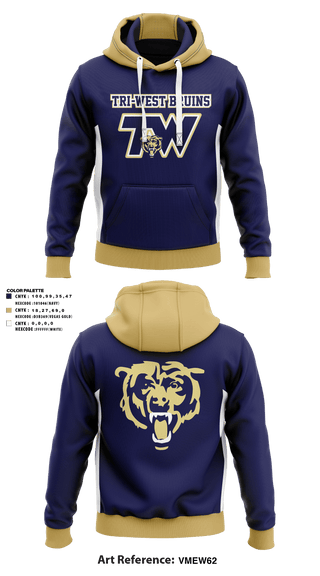 Hoodie, TRI-WEST BRUINS, Football, Teamtime, Team time, sublimation, custom sports apparel, team uniforms, spirit wear, spiritwear, sports uniforms, custom shirts, team store, custom team store, fundraiser sports, apparel fundraiser