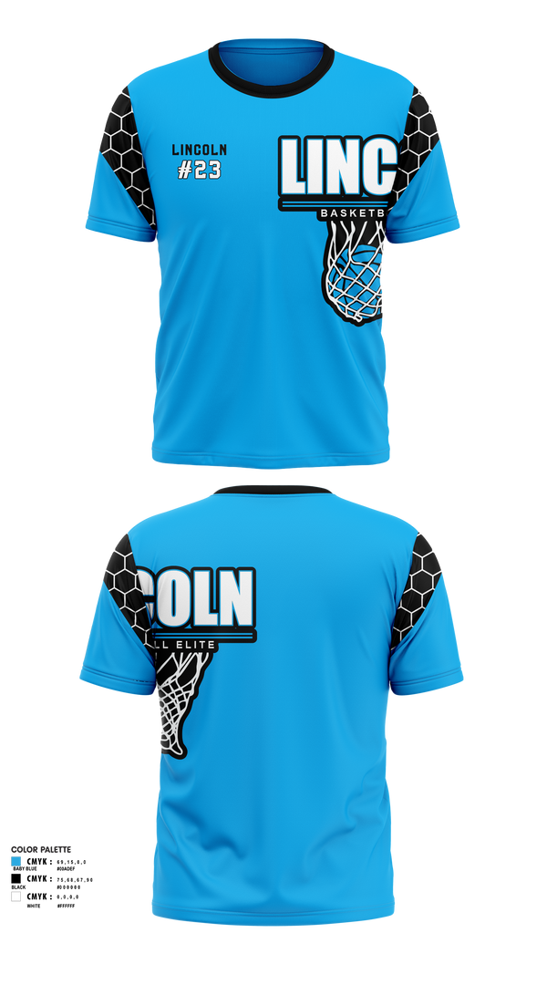 Short Sleeve Performance Shirt, Lincoln Basketball Elite, Men's Basketball, Teamtime, Team time, sublimation, custom sports apparel, team uniforms, spirit wear, spiritwear, sports uniforms, custom shirts, team store, custom team store, fundraiser sports, apparel fundraiser