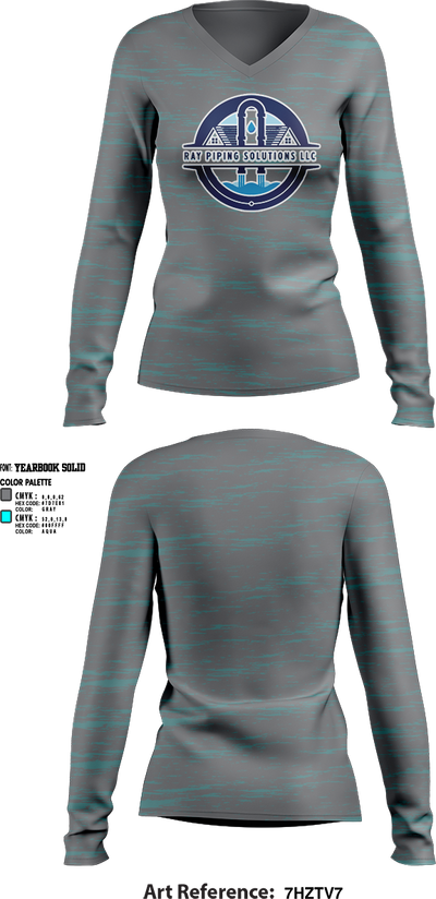 Ray piping solutions LLC 27261596 Women's Long Sleeve V-neck Shirt - 1