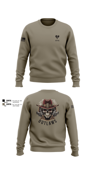 Crew Neck Sweatshirt, Outlaw Platoon, , Teamtime, Team time, sublimation, custom sports apparel, team uniforms, spirit wear, spiritwear, sports uniforms, custom shirts, team store, custom team store, fundraiser sports, apparel fundraiser