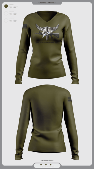 Womens Long Sleeve Vneck Shirt, San Antonio SRT, Police, Teamtime, Team time, sublimation, custom sports apparel, team uniforms, spirit wear, spiritwear, sports uniforms, custom shirts, team store, custom team store, fundraiser sports, apparel fundraiser