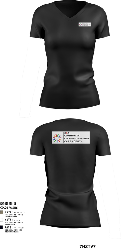 C3A Community Cooperation and Care Agency 5588349 Women's Short Sleeve V-neck Shirt - 2
