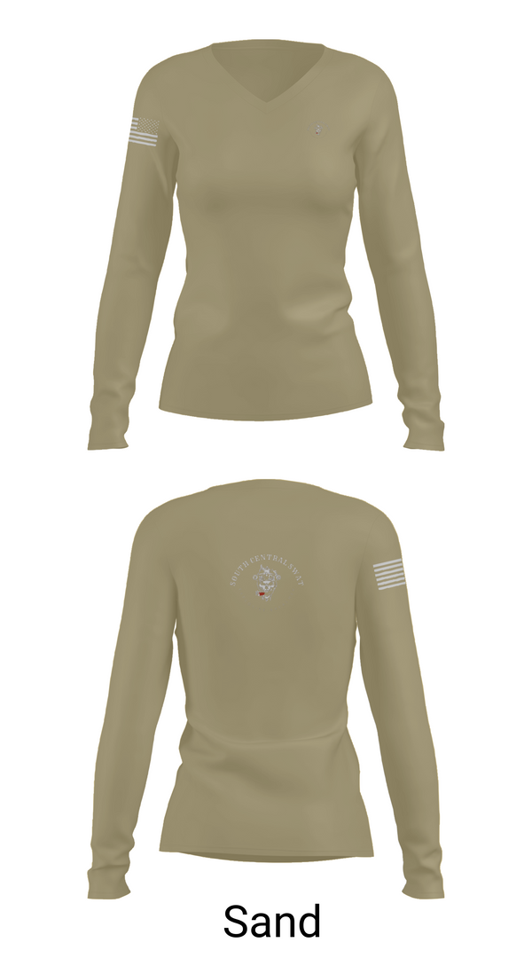 Womens Long Sleeve Vneck Shirt, SCR SWAT, , Teamtime, Team time, sublimation, custom sports apparel, team uniforms, spirit wear, spiritwear, sports uniforms, custom shirts, team store, custom team store, fundraiser sports, apparel fundraiser