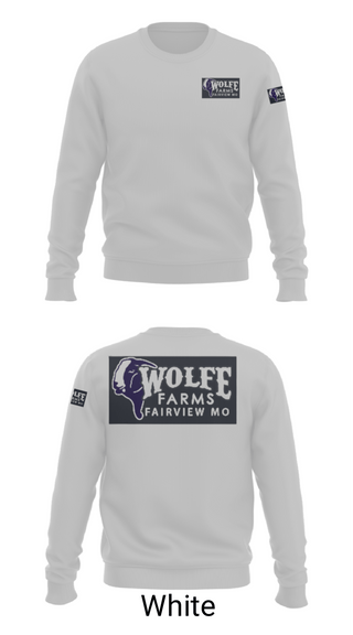 Crew Neck Sweatshirt, Wolfe FarmsWolfe Farms, , Teamtime, Team time, sublimation, custom sports apparel, team uniforms, spirit wear, spiritwear, sports uniforms, custom shirts, team store, custom team store, fundraiser sports, apparel fundraiser