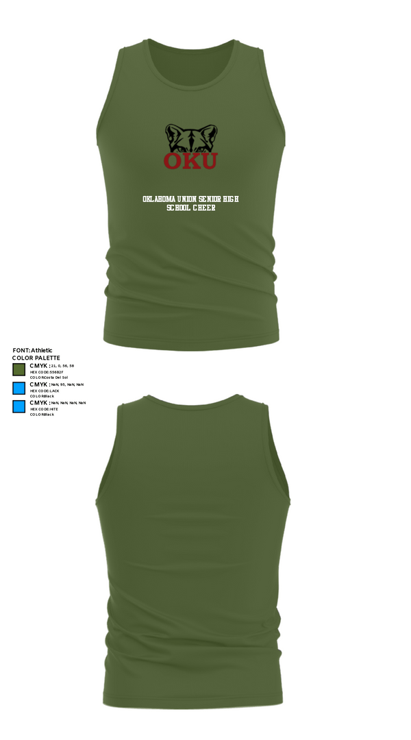 Tank Top, Oklahoma Union Senior High School Cheer, Cheer, Teamtime, Team time, sublimation, custom sports apparel, team uniforms, spirit wear, spiritwear, sports uniforms, custom shirts, team store, custom team store, fundraiser sports, apparel fundraiser