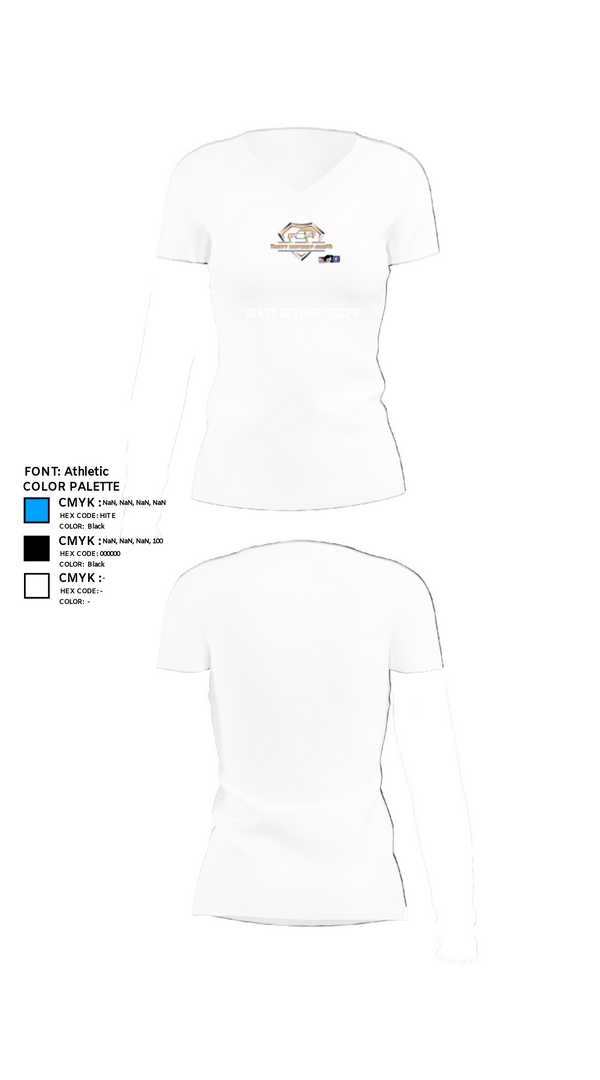 Womens Short Sleeve Vneck Shirt, Dirty Deviant Jeeps, , Teamtime, Team time, sublimation, custom sports apparel, team uniforms, spirit wear, spiritwear, sports uniforms, custom shirts, team store, custom team store, fundraiser sports, apparel fundraiser