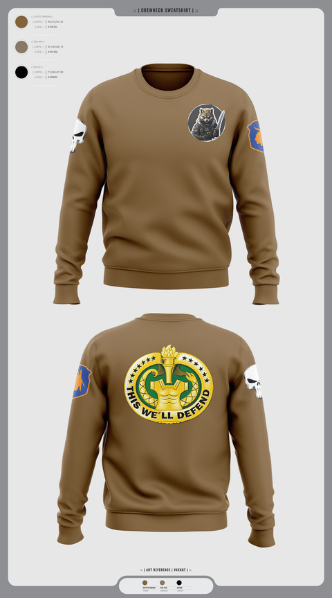 Crew Neck Sweatshirt, Fox Co., Army, Teamtime, Team time, sublimation, custom sports apparel, team uniforms, spirit wear, spiritwear, sports uniforms, custom shirts, team store, custom team store, fundraiser sports, apparel fundraiser