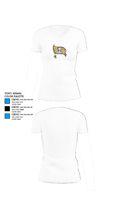 Perrin-Whitt High School Football 10759403 Women's Short Sleeve V-neck Shirt - 18