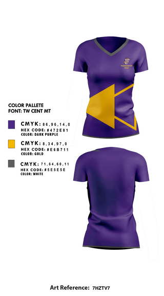 Womens Short Sleeve Vneck Shirt, Franklinton High School Golf, Golf, Teamtime, Team time, sublimation, custom sports apparel, team uniforms, spirit wear, spiritwear, sports uniforms, custom shirts, team store, custom team store, fundraiser sports, apparel fundraiser
