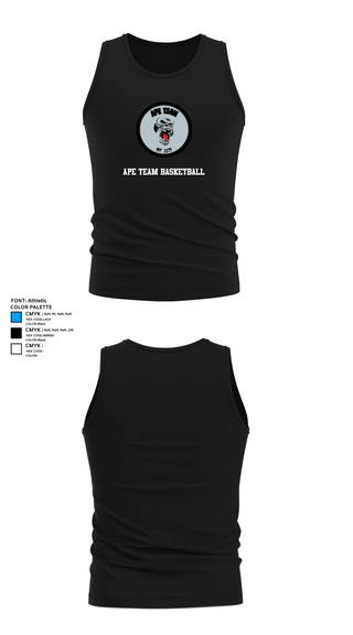 Tank Top, Ape Team, Men's Basketball, Teamtime, Team time, sublimation, custom sports apparel, team uniforms, spirit wear, spiritwear, sports uniforms, custom shirts, team store, custom team store, fundraiser sports, apparel fundraiser