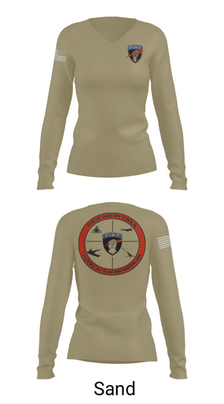 Womens Long Sleeve Vneck Shirt, Bravo 1/78th FA, Army, Teamtime, Team time, sublimation, custom sports apparel, team uniforms, spirit wear, spiritwear, sports uniforms, custom shirts, team store, custom team store, fundraiser sports, apparel fundraiser