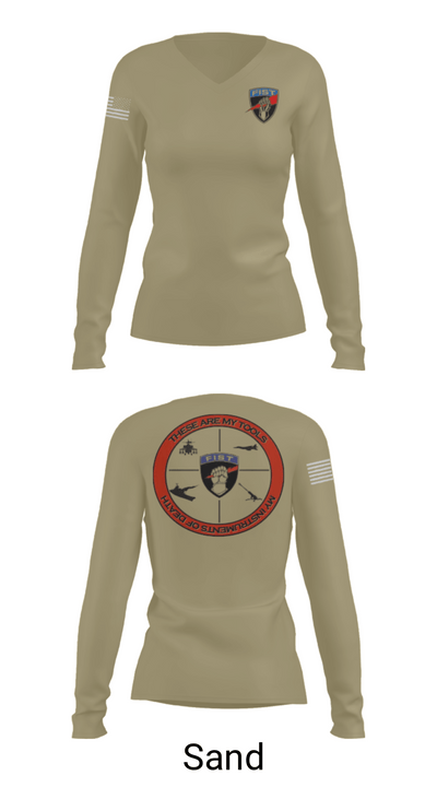 Bravo 1/78th FA 82804749 Women's Long Sleeve V-neck Shirt - 97