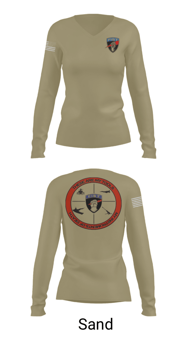 Womens Long Sleeve Vneck Shirt, Bravo 1/78th FA, Army, Teamtime, Team time, sublimation, custom sports apparel, team uniforms, spirit wear, spiritwear, sports uniforms, custom shirts, team store, custom team store, fundraiser sports, apparel fundraiser