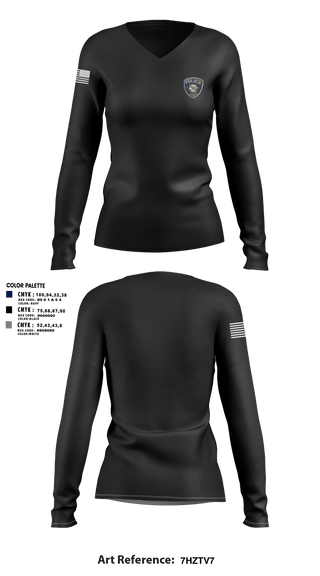 Womens Long Sleeve Vneck Shirt, Colbert PDColbert PD, , Teamtime, Team time, sublimation, custom sports apparel, team uniforms, spirit wear, spiritwear, sports uniforms, custom shirts, team store, custom team store, fundraiser sports, apparel fundraiser