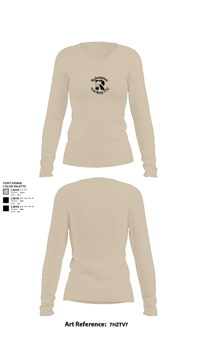 Redemption Trucking LLC 17530892 Women's Long Sleeve V-neck Shirt - 37