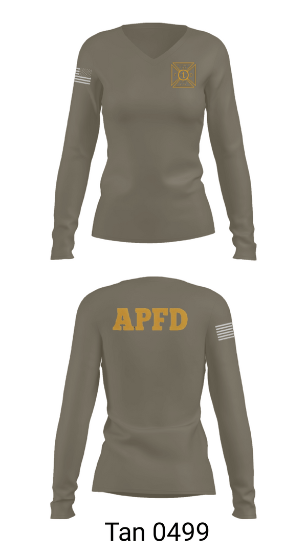 Womens Long Sleeve Vneck Shirt, APSLFD, Fire Department, Teamtime, Team time, sublimation, custom sports apparel, team uniforms, spirit wear, spiritwear, sports uniforms, custom shirts, team store, custom team store, fundraiser sports, apparel fundraiser