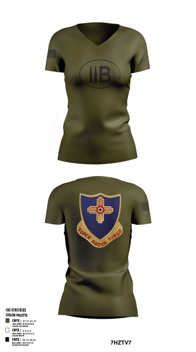 410th regiment 28429232 Women's Short Sleeve V-neck Shirt - 1