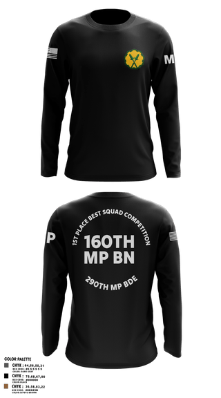 Long Sleeve Performance Shirt, 160th mp bn, Army, Teamtime, Team time, sublimation, custom sports apparel, team uniforms, spirit wear, spiritwear, sports uniforms, custom shirts, team store, custom team store, fundraiser sports, apparel fundraiser