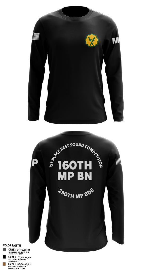 Long Sleeve Performance Shirt, 160th mp bn, Army, Teamtime, Team time, sublimation, custom sports apparel, team uniforms, spirit wear, spiritwear, sports uniforms, custom shirts, team store, custom team store, fundraiser sports, apparel fundraiser