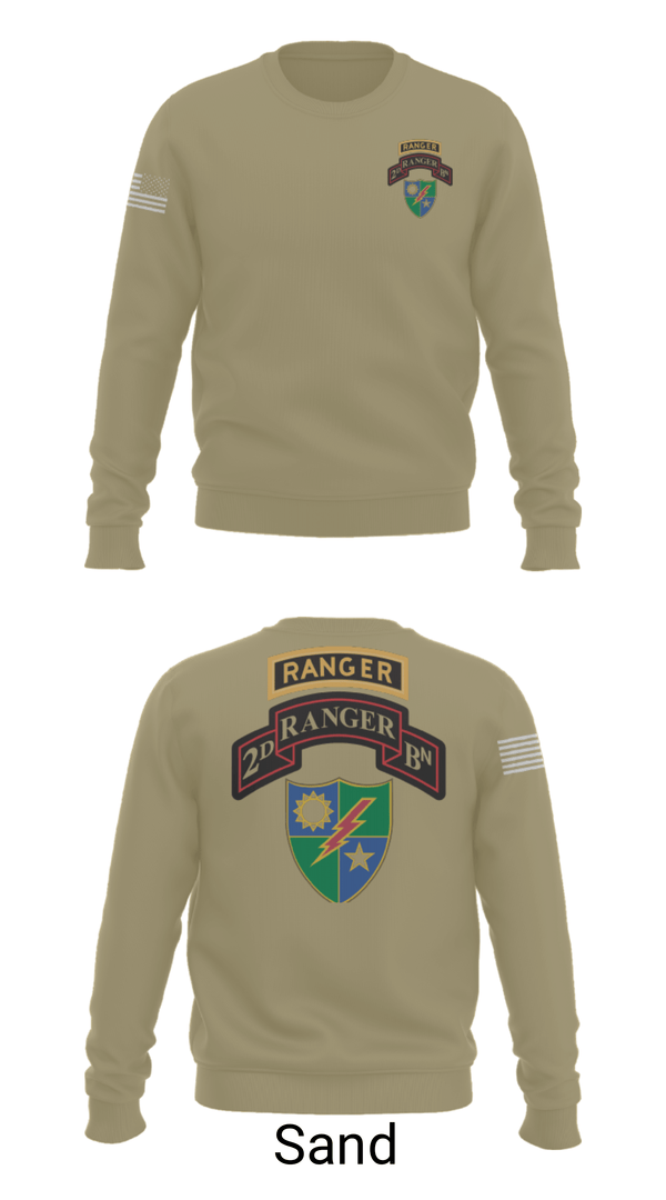Crew Neck Sweatshirt, 2nd Battalion 75th Ranger Regiment, , Teamtime, Team time, sublimation, custom sports apparel, team uniforms, spirit wear, spiritwear, sports uniforms, custom shirts, team store, custom team store, fundraiser sports, apparel fundraiser