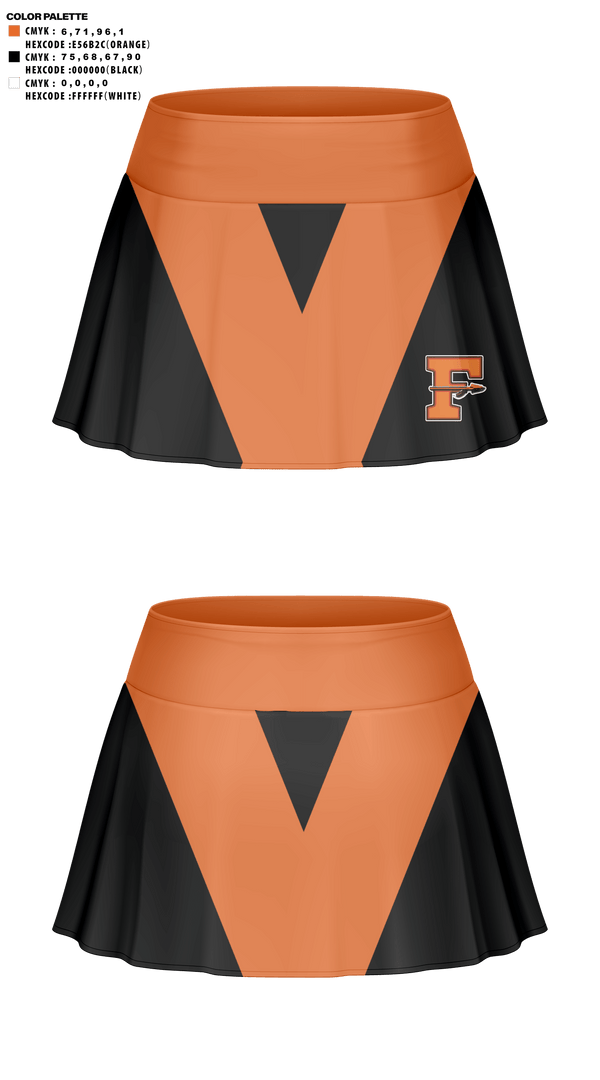 Skort, Flathead High School Cheer, Cheer, Teamtime, Team time, sublimation, custom sports apparel, team uniforms, spirit wear, spiritwear, sports uniforms, custom shirts, team store, custom team store, fundraiser sports, apparel fundraiser