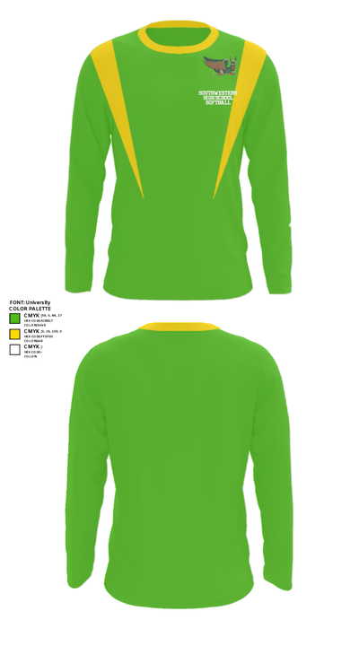 Southwestern High School Softball 27523318 Long Sleeve Performance Shirt - 30