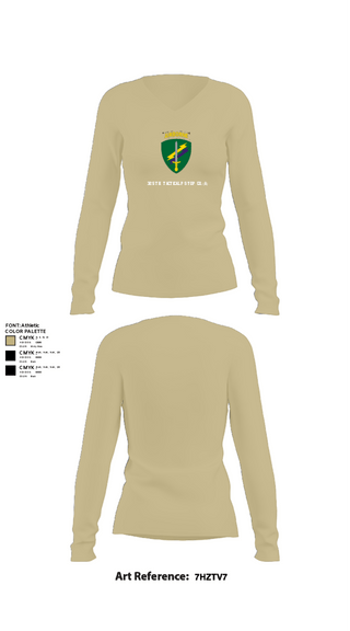 Women's Long Sleeve Vneck Shirt, 325th Tactical PSYOP Co. (A), Army, Teamtime, Team time, sublimation, custom sports apparel, team uniforms, spirit wear, spiritwear, sports uniforms, custom shirts, team store, custom team store, fundraiser sports, apparel fundraiser