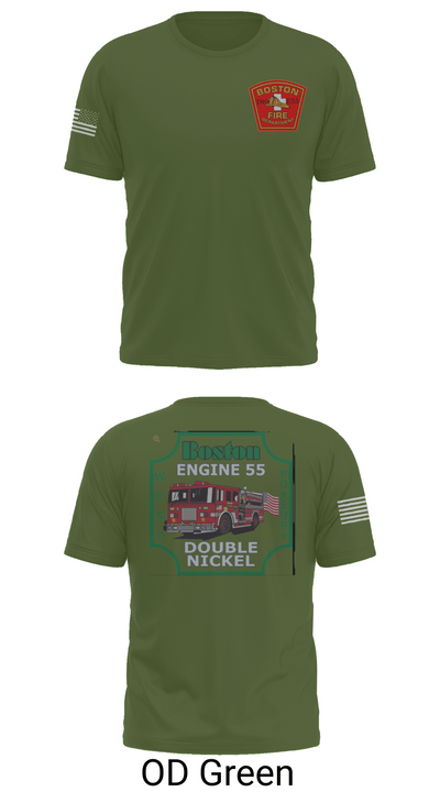 Boston Fire Department Engine 55 92329378 Short Sleeve Performance Shirt - 56