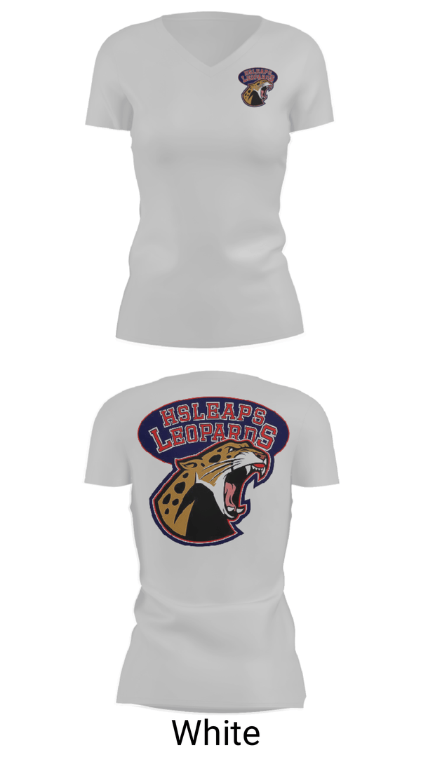 Women's Short Sleeve Vneck Shirt, Leopards, Track & Field, Teamtime, Team time, sublimation, custom sports apparel, team uniforms, spirit wear, spiritwear, sports uniforms, custom shirts, team store, custom team store, fundraiser sports, apparel fundraiser