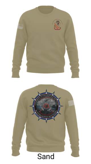 Crew Neck Sweatshirt, 3rd Intelligence Battalion, Marines, Teamtime, Team time, sublimation, custom sports apparel, team uniforms, spirit wear, spiritwear, sports uniforms, custom shirts, team store, custom team store, fundraiser sports, apparel fundraiser
