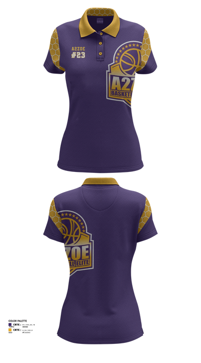 A2Zoe Basketball 60919900 Women's Short Sleeve Performance Polo  - 1