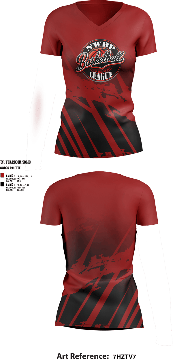Womens Short Sleeve Vneck Shirt, North West Bergen Passaic Basketball League, Men's Basketball, Teamtime, Team time, sublimation, custom sports apparel, team uniforms, spirit wear, spiritwear, sports uniforms, custom shirts, team store, custom team store, fundraiser sports, apparel fundraiser