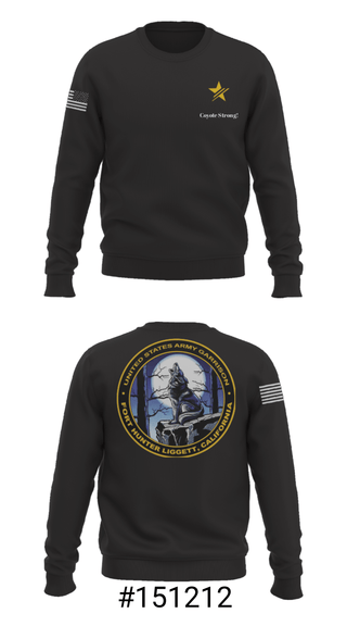 Crew Neck Sweatshirt, USAG Fort Hunter Liggett, Army, Teamtime, Team time, sublimation, custom sports apparel, team uniforms, spirit wear, spiritwear, sports uniforms, custom shirts, team store, custom team store, fundraiser sports, apparel fundraiser