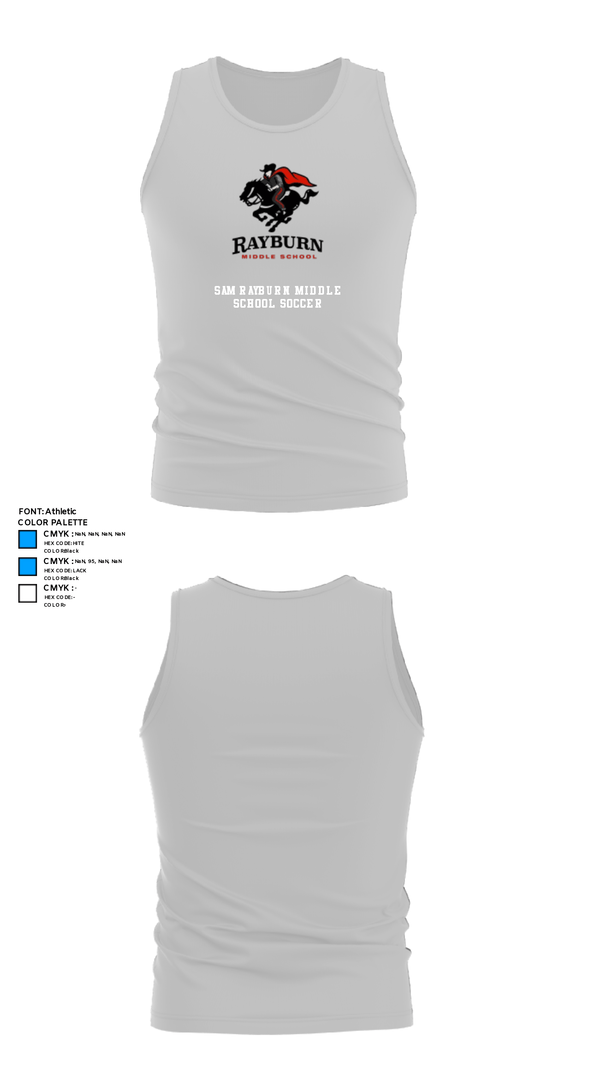 Tank Top, Sam Rayburn Middle School Soccer, Men's Soccer, Teamtime, Team time, sublimation, custom sports apparel, team uniforms, spirit wear, spiritwear, sports uniforms, custom shirts, team store, custom team store, fundraiser sports, apparel fundraiser
