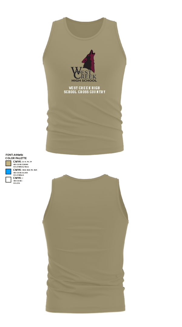 Tank Top, West Creek High School Cross Country, Cross Country, Teamtime, Team time, sublimation, custom sports apparel, team uniforms, spirit wear, spiritwear, sports uniforms, custom shirts, team store, custom team store, fundraiser sports, apparel fundraiser