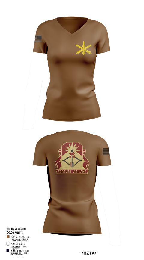 Womens Short Sleeve Vneck Shirt, BTRY-B 1/188th, National Guard, Teamtime, Team time, sublimation, custom sports apparel, team uniforms, spirit wear, spiritwear, sports uniforms, custom shirts, team store, custom team store, fundraiser sports, apparel fundraiser
