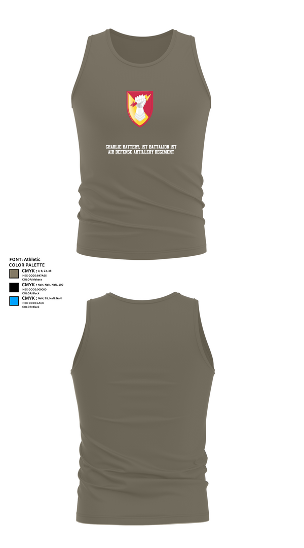 Tank Top, Charlie Battery, 1st Battalion 1st Air Defense Artillery Regiment, , Teamtime, Team time, sublimation, custom sports apparel, team uniforms, spirit wear, spiritwear, sports uniforms, custom shirts, team store, custom team store, fundraiser sports, apparel fundraiser