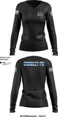 Crowley Police Department 8097883 Women's Long Sleeve V-neck Shirt - 289