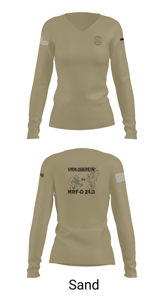 Womens Long Sleeve Vneck Shirt, VMM-268, Marines, Teamtime, Team time, sublimation, custom sports apparel, team uniforms, spirit wear, spiritwear, sports uniforms, custom shirts, team store, custom team store, fundraiser sports, apparel fundraiser