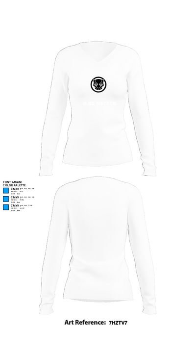 BLACK PANTHERS 34488786 Women's Long Sleeve V-neck Shirt - 14