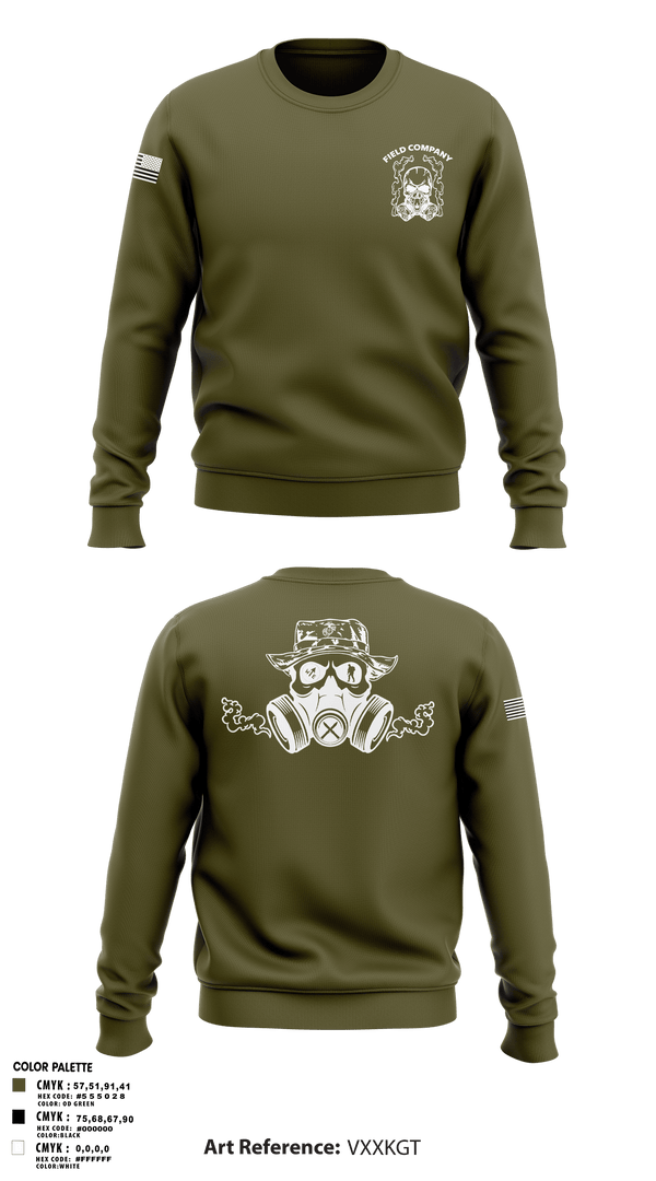 Crew Neck Sweatshirt, Field Company, Marines, Teamtime, Team time, sublimation, custom sports apparel, team uniforms, spirit wear, spiritwear, sports uniforms, custom shirts, team store, custom team store, fundraiser sports, apparel fundraiser