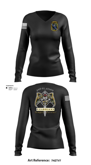Women's Long Sleeve Vneck Shirt, 2/108th Guardians, Army, Teamtime, Team time, sublimation, custom sports apparel, team uniforms, spirit wear, spiritwear, sports uniforms, custom shirts, team store, custom team store, fundraiser sports, apparel fundraiser